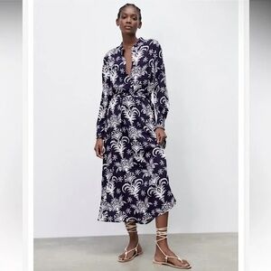 Zara women's printed shirt dress